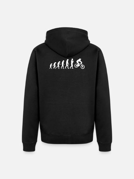 Downhill Bike Evolution - Unisex Premium Organic Zip Hoodie - black