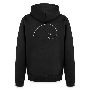 Golden Ratio, Fibonacci, Phi, spiral, geometry - Unisex Premium Organic Zip Hoodie - black - Back - Nico (187cm)