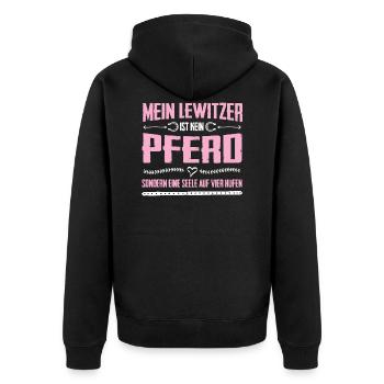 Lewitzer horse soul on hooves gift - Unisex Premium Organic Zip Hoodie - black - Back - Nico (187cm)