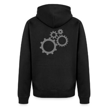 engrenage 13 2 - Veste à capuche bio Premium Unisexe - noir - Dos - Nico (187cm)