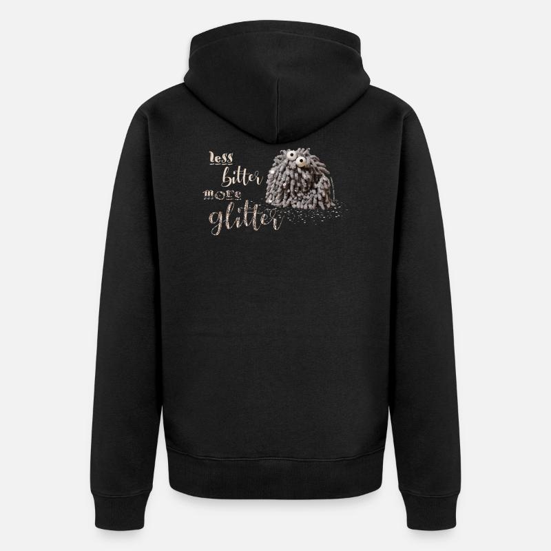 Glitzermop - Unisex Premium Bio Zip Hoodie - Schwarz