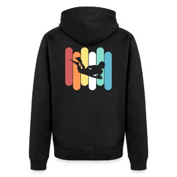 Bodyboarder - Unisex Premium Organic Zip Hoodie - black - Back - Nico (187cm)
