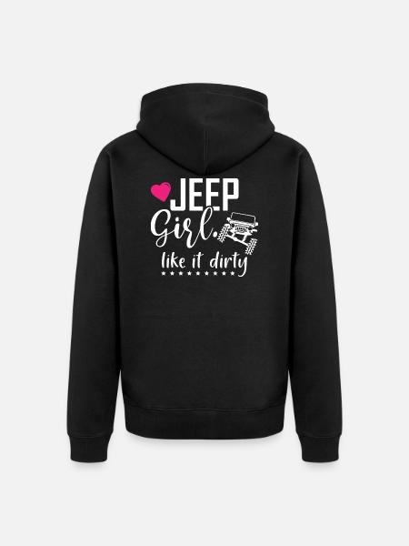 Jeep Girl Like it Dirty - Unisex Premium Bio Zip Hoodie - Schwarz