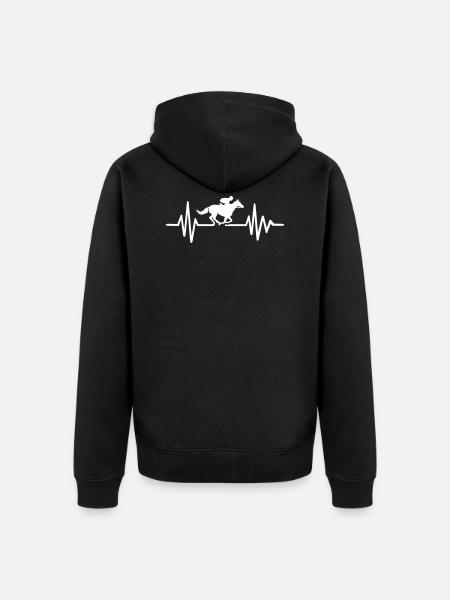 Heart Beat Horse - Unisex Premium Organic Zip Hoodie - black