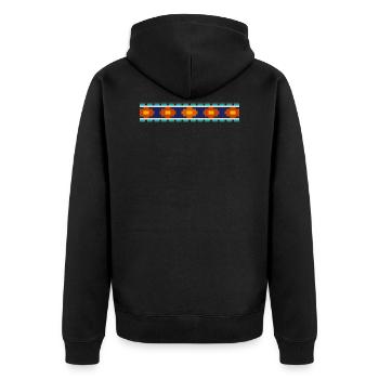 Motif indien ethnique - Veste à capuche bio Premium Unisexe - noir - Dos - Nico (187cm)