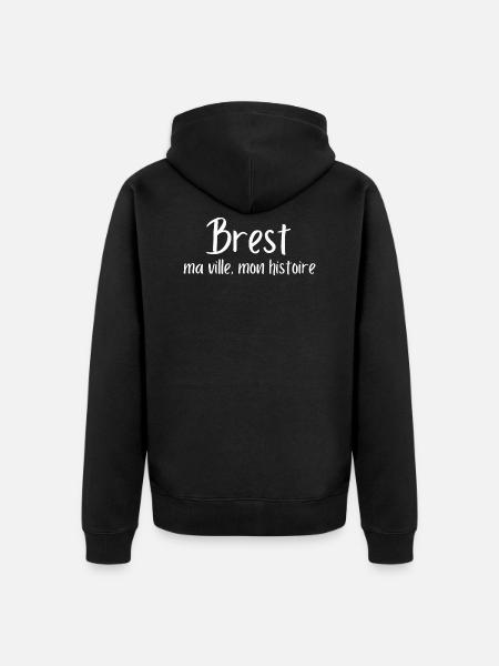 Brest ma ville, mon histoire - Veste à capuche bio Premium Unisexe - noir