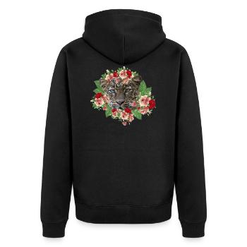 Leo Le Chat - Veste à capuche bio Premium Unisexe - noir - Dos - Nico (187cm)