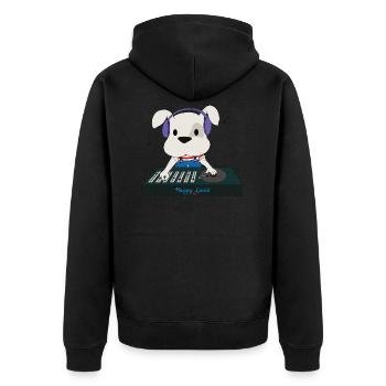 Happy Louis - DJ - Unisex Premium Organic Zip Hoodie - black - Back - Nico (187cm)