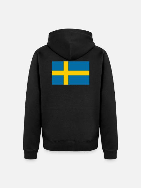 Sweden flag - Unisex Premium Organic Zip Hoodie - black