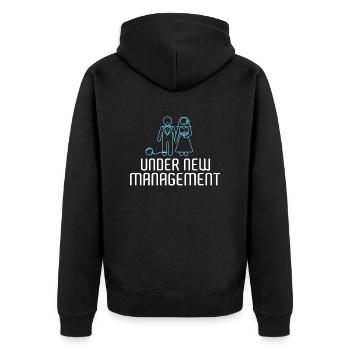 Junggesellenabschied JGA Junggeselle - Unisex Premium Bio Zip Hoodie - Schwarz - Hinten - Nico (187cm)