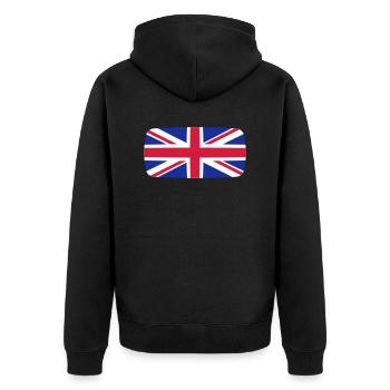 United Kingdom Flag United Kingdom Flag United - Unisex Premium Organic Zip Hoodie - black - Back - Nico (187cm)