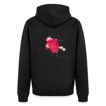Watercolor Splash - Unisex Premium Bio Zip Hoodie - Schwarz - Hinten - Nico (187cm)