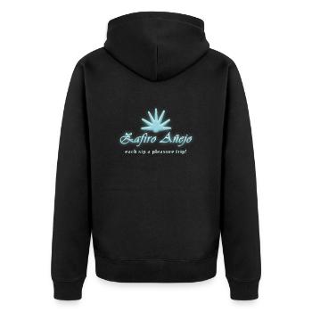 Zafiro Anejo - Unisex Premium Organic Zip Hoodie - black - Back - Nico (187cm)