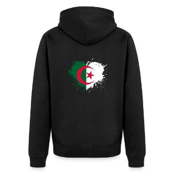Coeur drapeau algerie - Veste à capuche bio Premium Unisexe - noir - Dos - Nico (187cm)