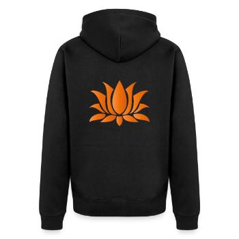 _flower_chakra2_swadhisthana_sacrum - Unisex Premium Bio Zip Hoodie - Schwarz - Hinten - Nico (187cm)