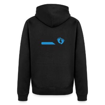 Baby is loading - Unisex Premium Bio Zip Hoodie - Schwarz - Hinten - Nico (187cm)