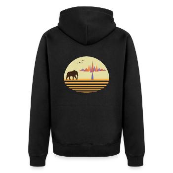 Wüste Afrika - Unisex Premium Bio Zip Hoodie - Schwarz - Hinten - Nico (187cm)