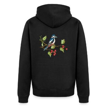 Colorful bird - Unisex Premium Organic Zip Hoodie - black - Back - Nico (187cm)