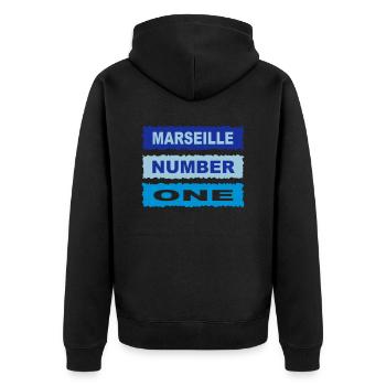 marseille - Veste à capuche bio Premium Unisexe - noir - Dos - Nico (187cm)