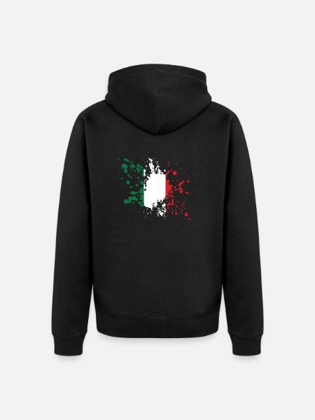 Italy Flag Stain Design - Unisex Premium Organic Zip Hoodie - black
