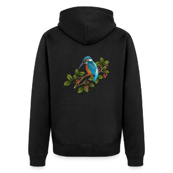 Colorful bird - Unisex Premium Organic Zip Hoodie - black - Back - Nico (187cm)