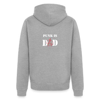 Le punk est papa - Veste à capuche bio Premium Unisexe - gris chiné - Dos - Nico (187cm)