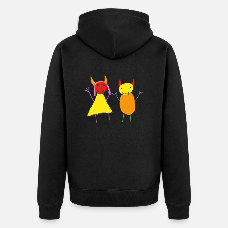 Teufel Paar - Devil Bunt - Monster - Unisex Premium Bio Zip Hoodie - Schwarz