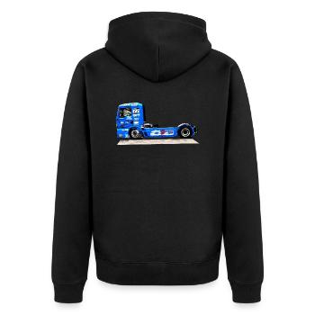 camion de course - Veste à capuche bio Premium Unisexe - noir - Dos - Nico (187cm)