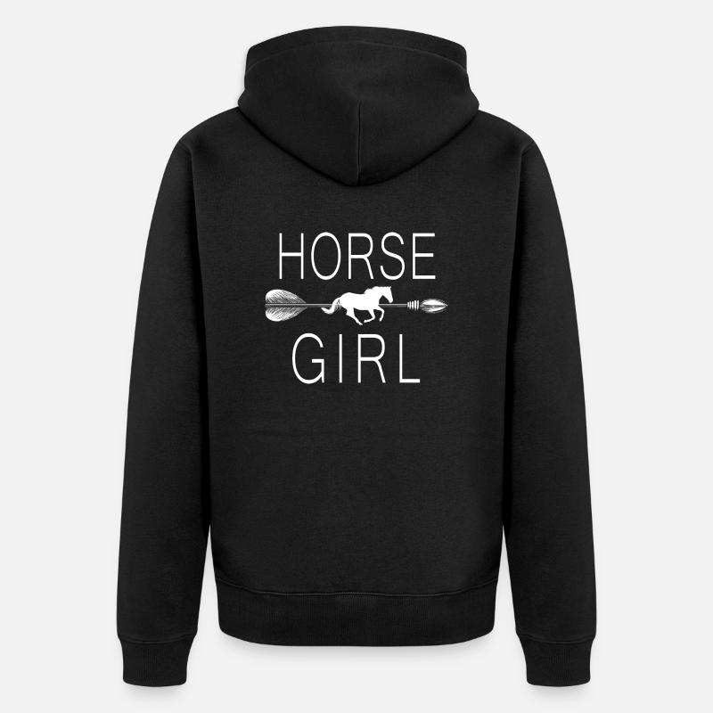 fille de cheval - Veste à capuche bio Premium Unisexe - noir