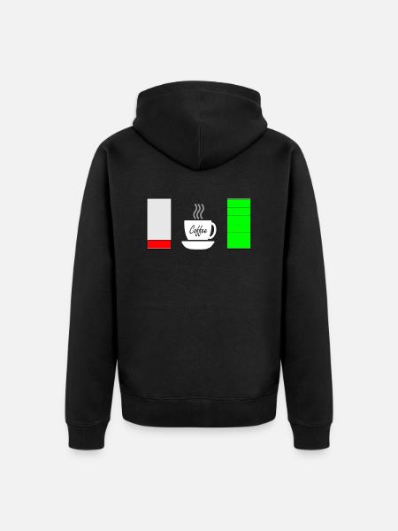 Coffee - Unisex Premium Organic Zip Hoodie - black