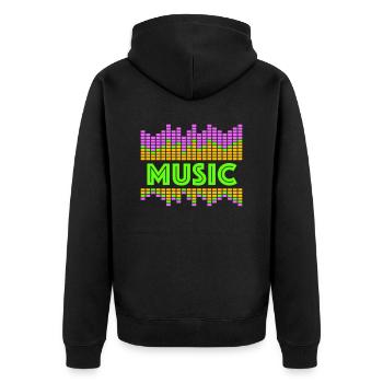 Égaliseur de musique LED Lumières Rythme Danse Stéréo - Veste à capuche bio Premium Unisexe - noir - Dos - Nico (187cm)