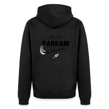 meilleur parrain de l'univers cadeau parrain - Veste à capuche bio Premium Unisexe - noir - Dos - Nico (187cm)