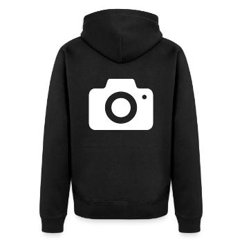 Photographie Movie Camera Fotograf - Unisex Premium Bio Zip Hoodie - Schwarz - Hinten - Nico (187cm)