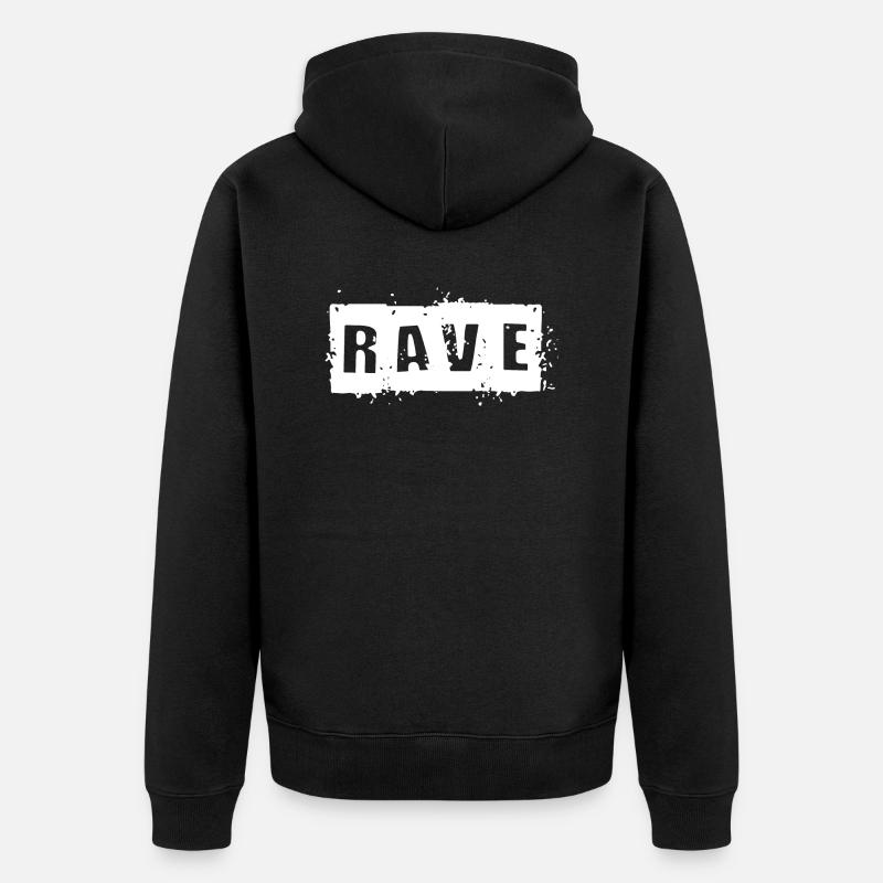 Rave - Unisex Premium Bio Zip Hoodie - Schwarz