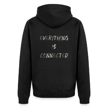 everything is connected love connection relationship - Unisex Premium Organic Zip Hoodie - black - Back - Nico (187cm)