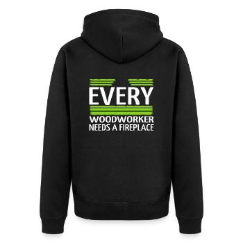 tools lumber bingo hall tshirts humor - Unisex Premium Organic Zip Hoodie - black - Back - Nico (187cm)