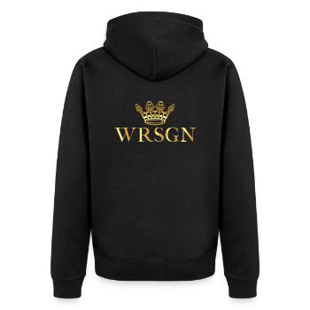 WRSGN - Bekannt wie die Krone des Siegerlands - Unisex Premium Bio Zip Hoodie - Schwarz - Hinten - Nico (187cm)