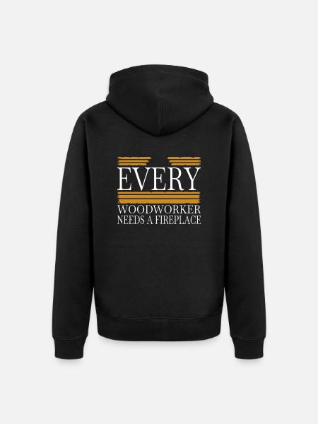 carpentry quote happy lumberjack lumberman - Unisex Premium Organic Zip Hoodie - black