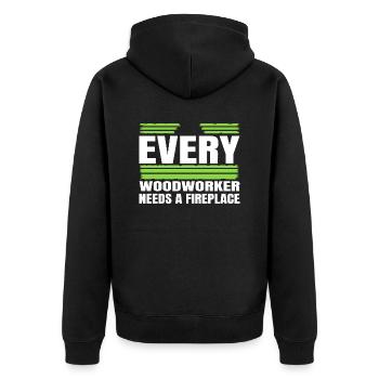 funshirt birthday present funny carpenter - Unisex Premium Organic Zip Hoodie - black - Back - Nico (187cm)