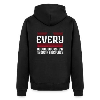 joke carpenter work tshirts carpenter funny - Unisex Premium Organic Zip Hoodie - black - Back - Nico (187cm)