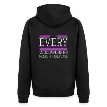 carpenter saw carpentry carpenter funny - Unisex Premium Bio Zip Hoodie - Schwarz - Hinten - Nico (187cm)