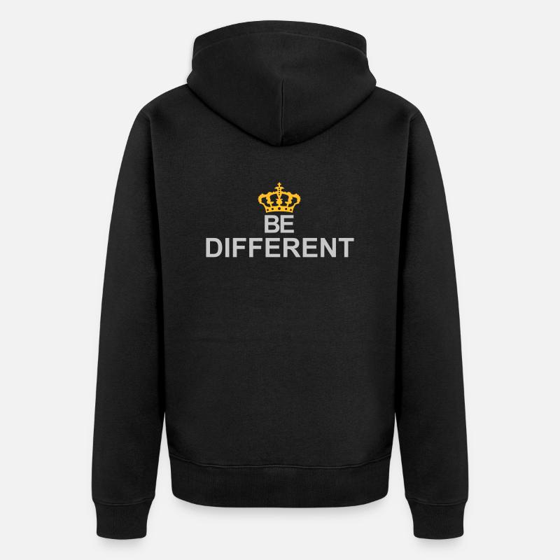 Be different Logo Design - Unisex Premium Organic Zip Hoodie - black