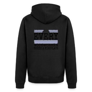 fun funny sayings funny craftsmen design sayings - Unisex Premium Bio Zip Hoodie - Schwarz - Hinten - Nico (187cm)