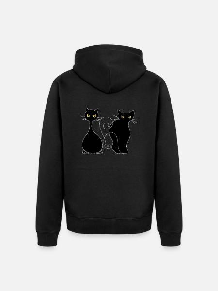 Cats - Unisex Premium Organic Zip Hoodie - black