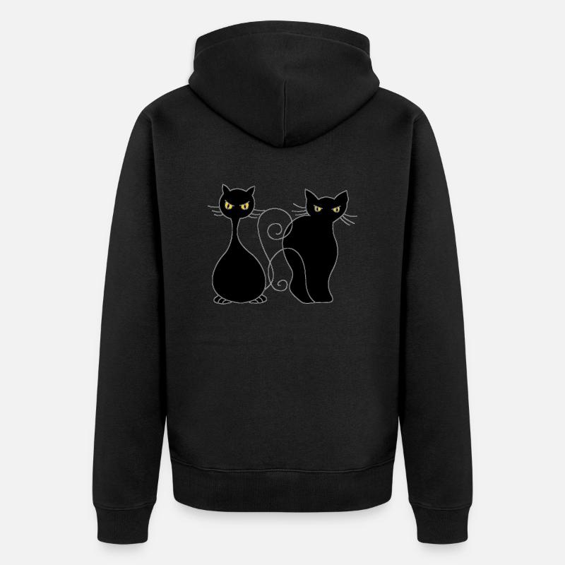 Chats - Veste à capuche bio Premium Unisexe - noir