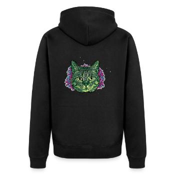 Katzenkopf - In Graffiti #2 - Unisex Premium Bio Zip Hoodie - Schwarz - Hinten - Nico (187cm)