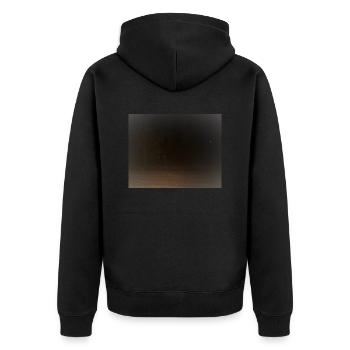 Gruselige Kreatur im Wald - Unisex Premium Bio Zip Hoodie - Schwarz - Hinten - Nico (187cm)