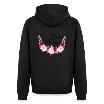 future maman idée cadeau - Veste à capuche bio Premium Unisexe - noir - Dos - Nico (187cm)