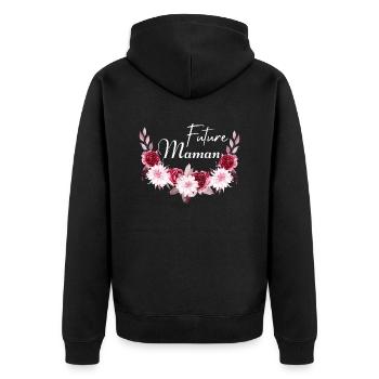 future maman idée cadeau - Veste à capuche bio Premium Unisexe - noir - Dos - Nico (187cm)