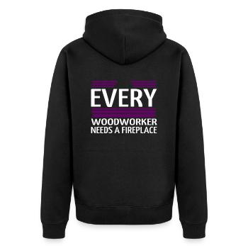 hearbeat men a carpenters prayer tshirts wood - Unisex Premium Bio Zip Hoodie - Schwarz - Hinten - Nico (187cm)